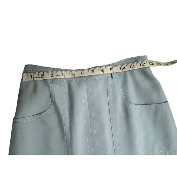 AW Light Blue A-Line Skirt With Pockets & Back Slit Size 42(Size 6 US) 81f - Picture 6 of 9